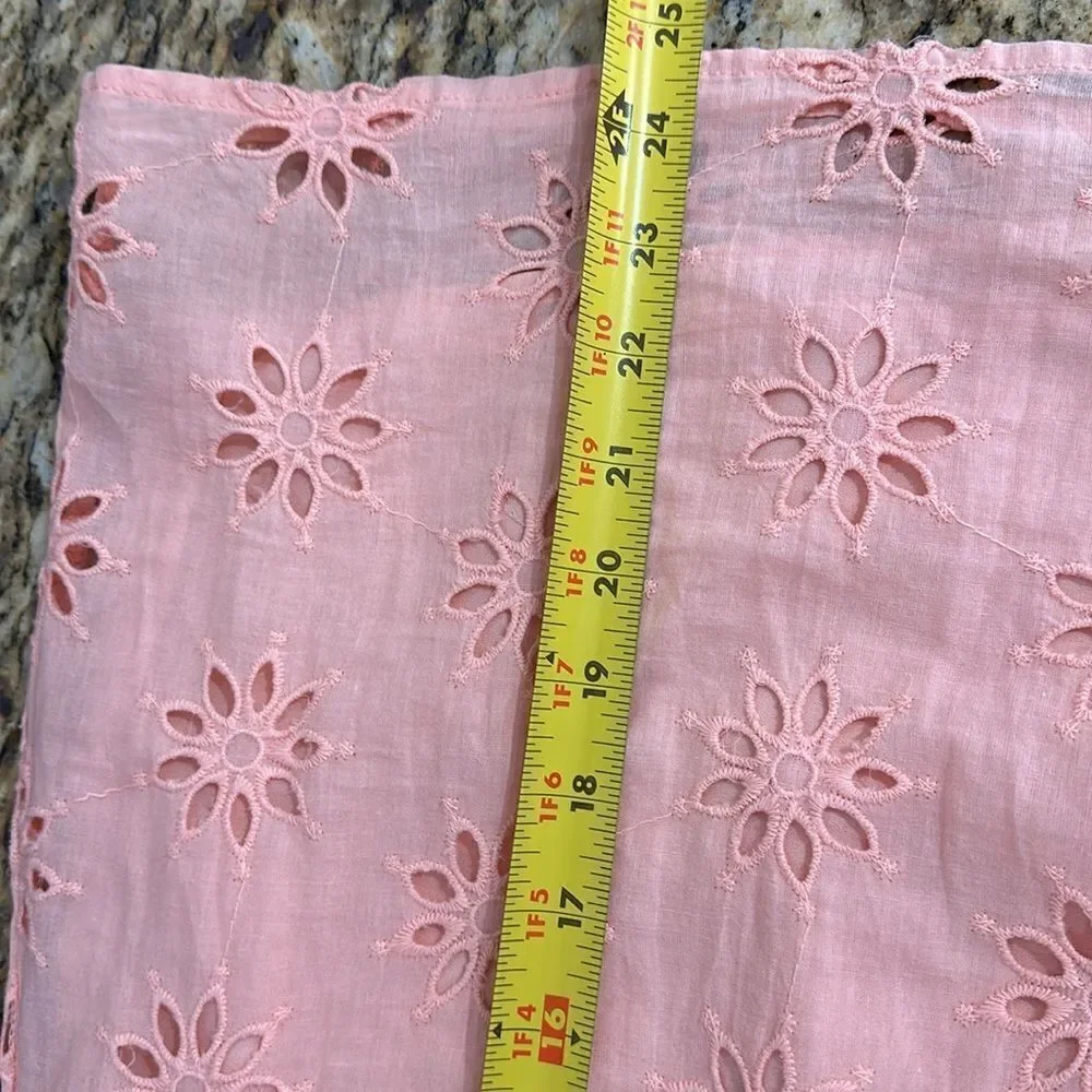 Entro Cotton Eyelet Embroidered Short Sleeve Top Blouse In Peach Size M - Picture 10 of 10
